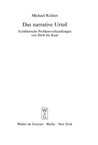Cover for Das narrative Urteil