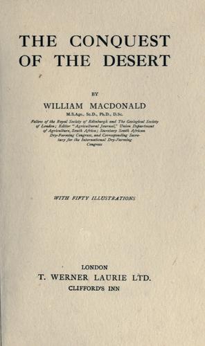Cover for The conquest of the desert