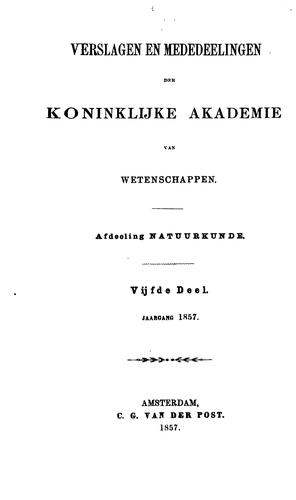 Cover for Verslagen en mededeelingen
