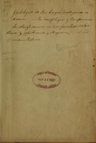Cover for Glotologia indígena mexicana.