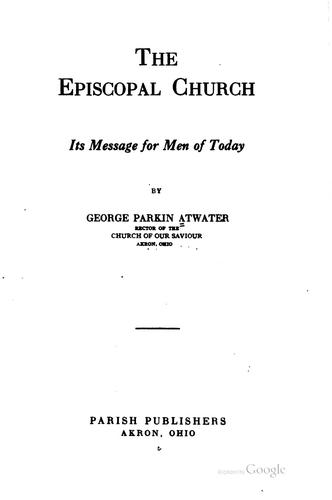 Cover for The Episcopal Church: Its Message for Men of Today