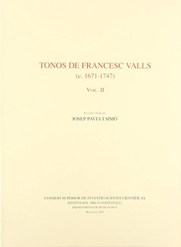 Cover for Tonos de Francesc Valls . Vol. II