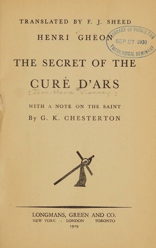 Cover for The secret of the Curé d'Ars