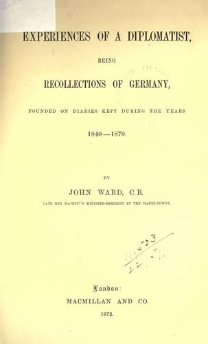 Cover for Experiences of a diplomatist
