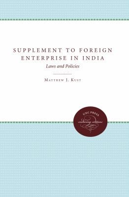 Cover for Supplement To Foreign Enterprise In India Laws And Policies
