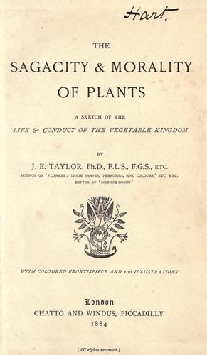 Cover for The sagacity & morality of plants