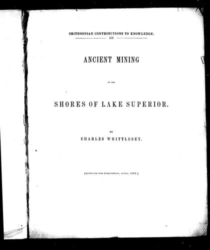 Cover for Ancient mining on the shores of Lake Superior