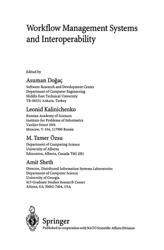 Cover for Workflow Management Systems and Interoperability