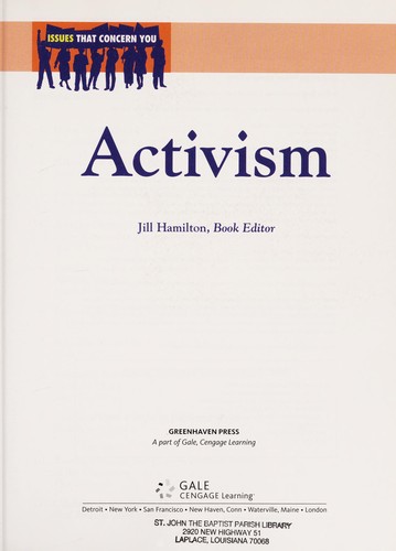 Cover for Activism