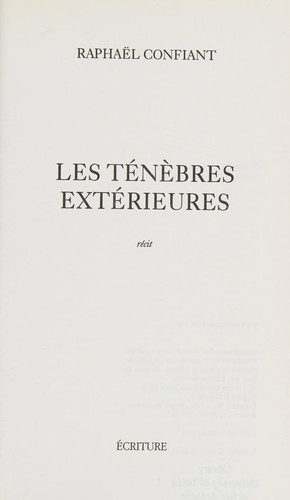 Cover for Les ténèbres extérieures