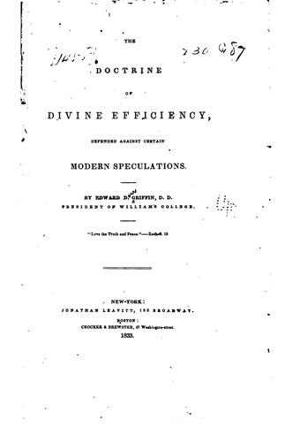 Cover for The Doctrine of Divine Efficiency, Defended Against Certain Modern Speculations