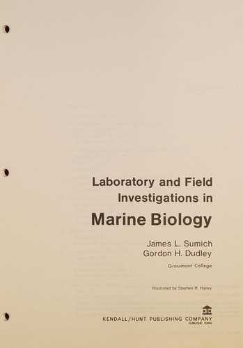 Cover for Laboratory and field investigations in marine biology