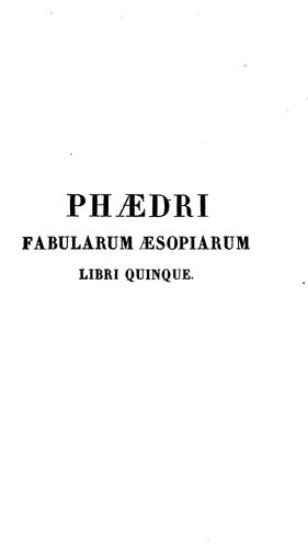 Cover for Phædri Fabularum Æsopiarum libri quinque