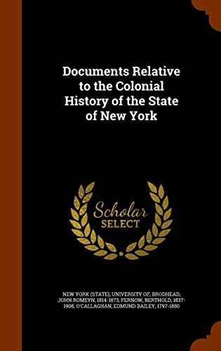 Cover for Documents Relative to the Colonial History of the State of New York