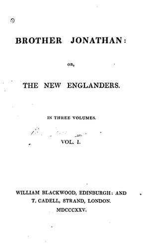 Cover for Brother Jonathan: Or, The New Englanders