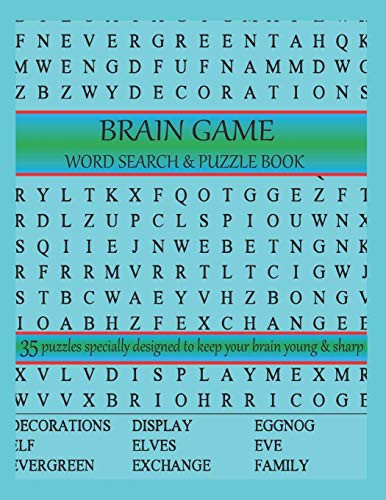 Cover for Brain game word search & puzzle book 35 puzzles specially designed to keep your brain young & sharp