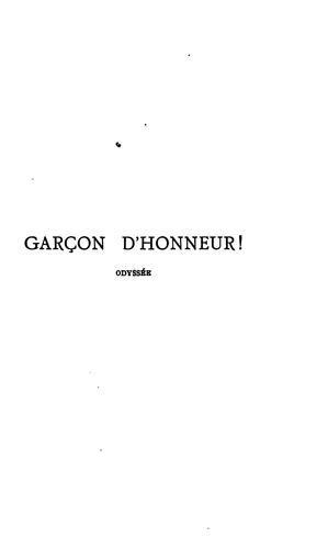 Cover for Garçon d'honneur!: odyssée en vers