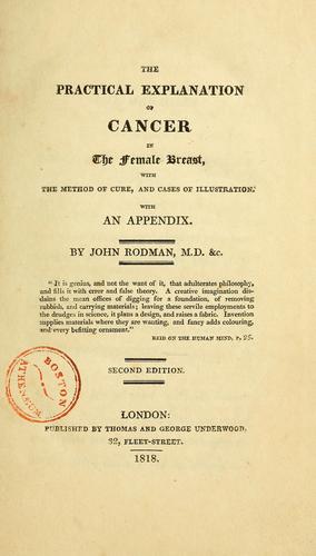 Cover for The practical explanation of cancer in the female breast