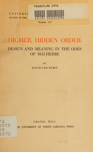 Cover for Higher, hidden order