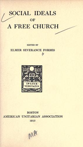 Cover for Social ideals of a free church