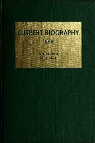 Cover for Current biography yearbook, 1968