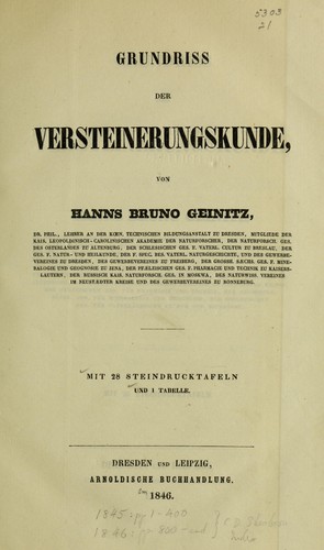 Cover for Grundriss der Versteinerungskunde
