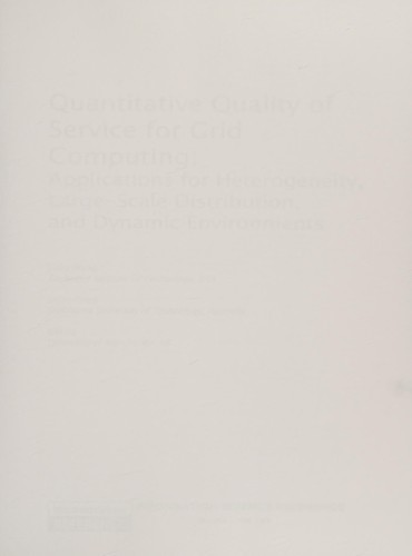 Cover for Quantitative quality of service for grid computing