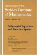Cover for Differential equations and function spaces
