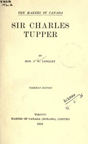 Cover for Sir Charles Tupper