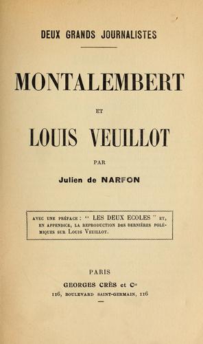 Cover for Montalembert et Louis Veuillot