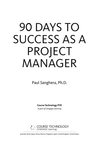 Cover for 90 days to success as a project manager