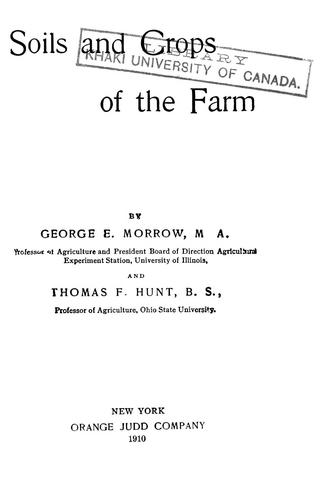 Cover for Soils and crops of the farm
