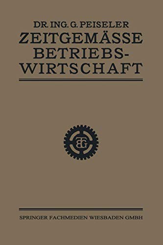 Cover for Zeitgemässe Betriebswirtschaft