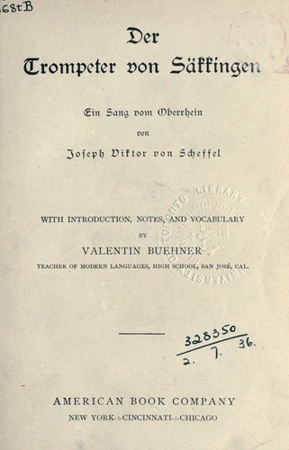 Cover for Der Trompeter von Säkkingen