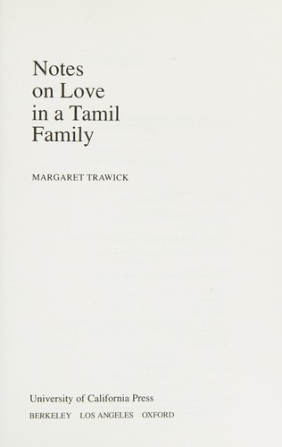 Cover for Notes on love in a Tamil family
