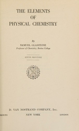Cover for The elements of physical chemistry