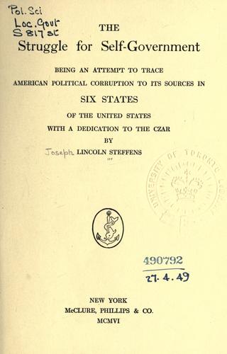 Cover for The struggle for self-government