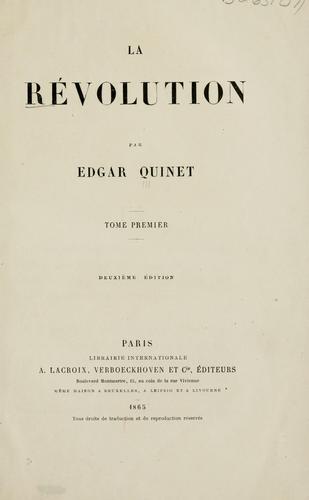 Cover for La révolution