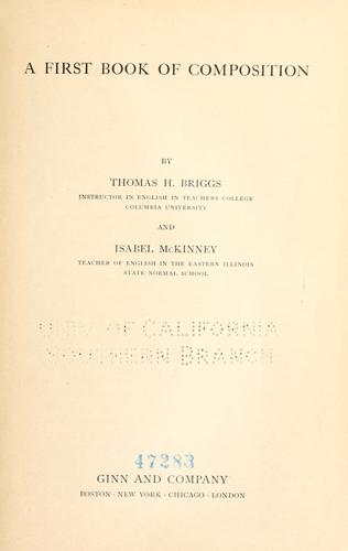 Cover for A first book of composition for high schools
