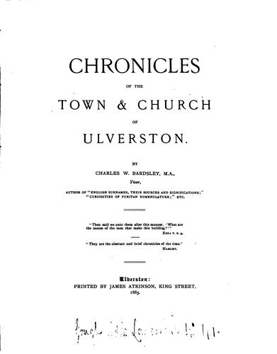 Cover for Chronicles of the Town & Church of Ulverston