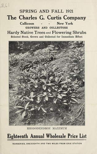 Cover for Eighteenth annual wholesale price list [of] hardy native trees and flowering shrubs