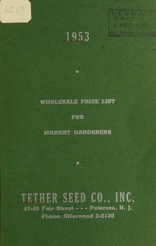 Cover for 1953 wholesale price list for market gardeners