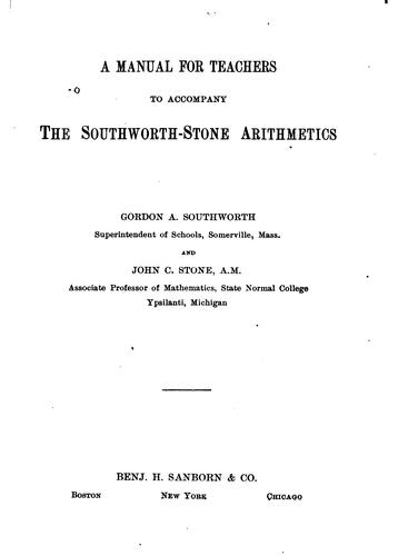 Cover for A manual for teachers, to accompany the Southworth-Stone arithmetics