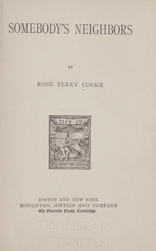 Cover for Somebody's neighbors