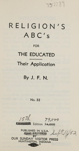 Cover for Religion's ABC's for the educated