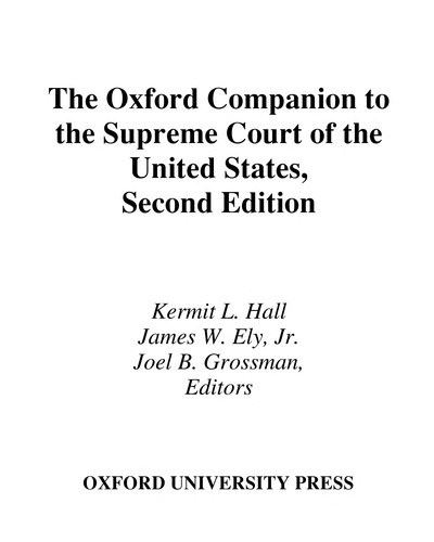 Cover for The Oxford companion to the Supreme Court of the United States