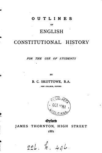 Cover for Outlines of English constitutional history