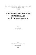 Cover for L' héritage des anciens au Moyen Age et à la Renaissance