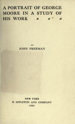 Cover for A portrait of George Moore in a study of his work