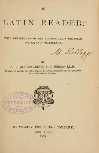 Cover for A Latin reader